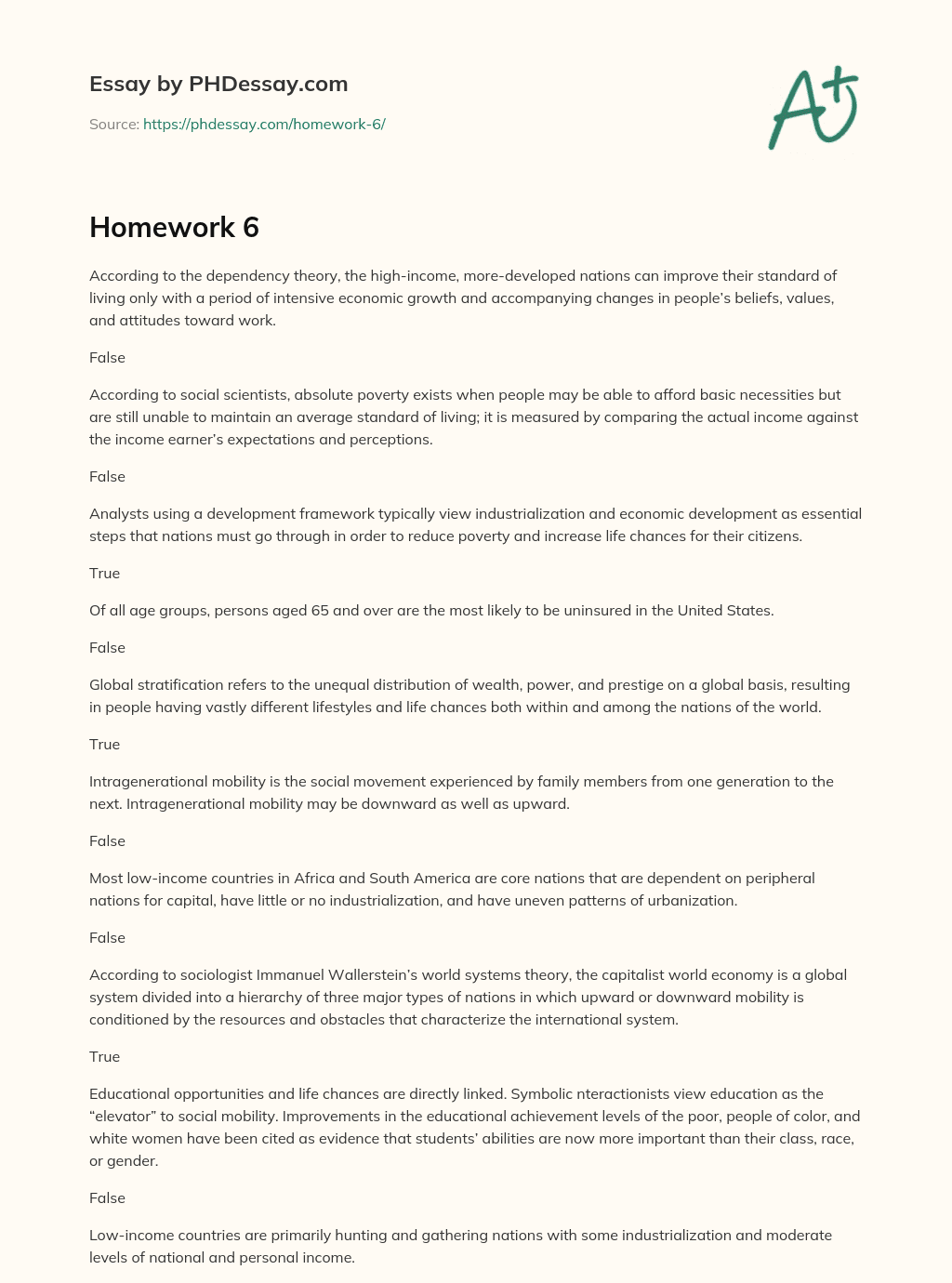 Industrialization and Economic Development as Essential Steps to Reduce Poverty and Increase Life Chances essay