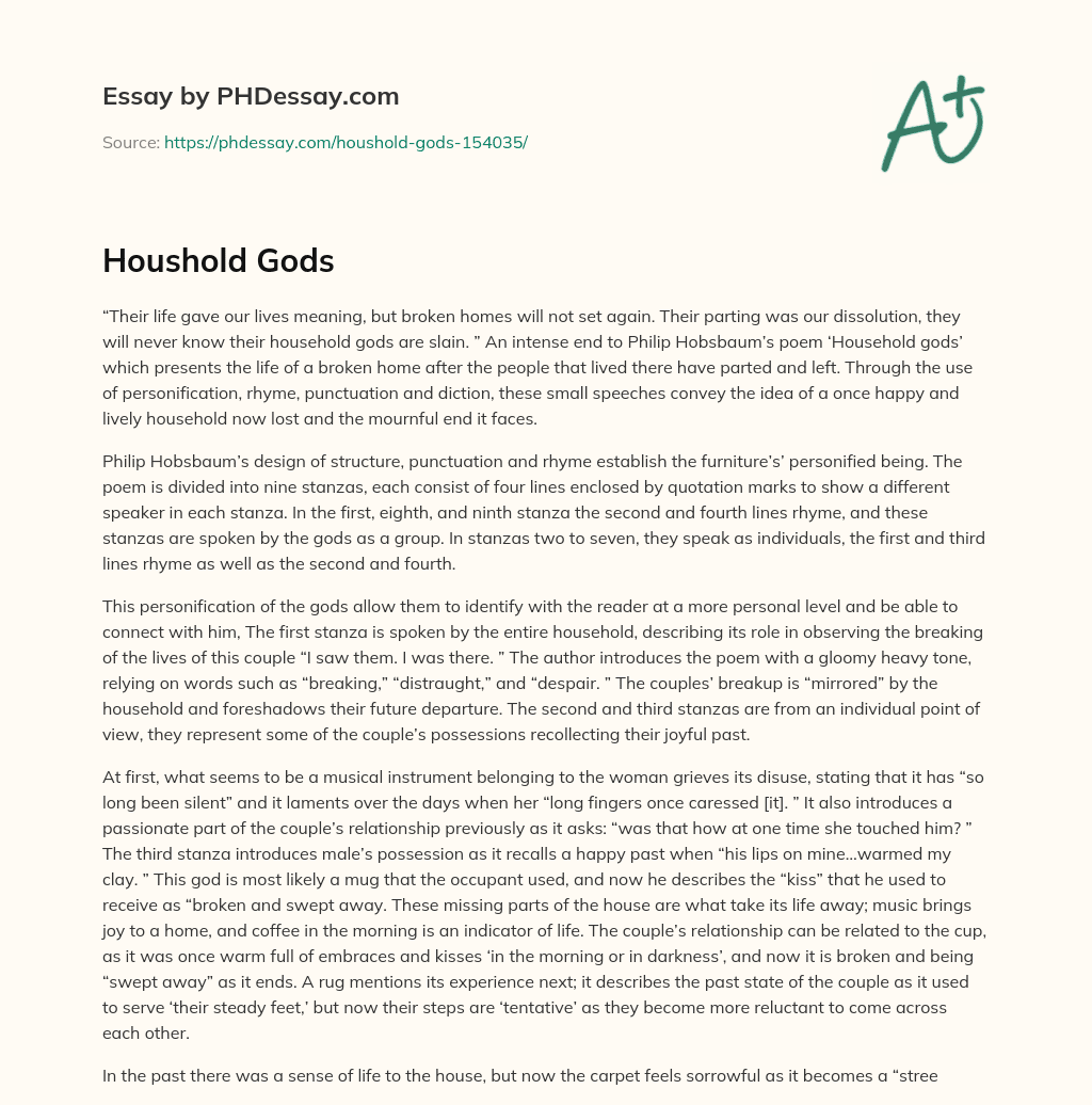 Houshold Gods essay