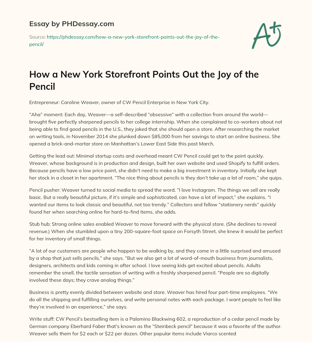 How a New York Storefront Points Out the Joy of the Pencil essay