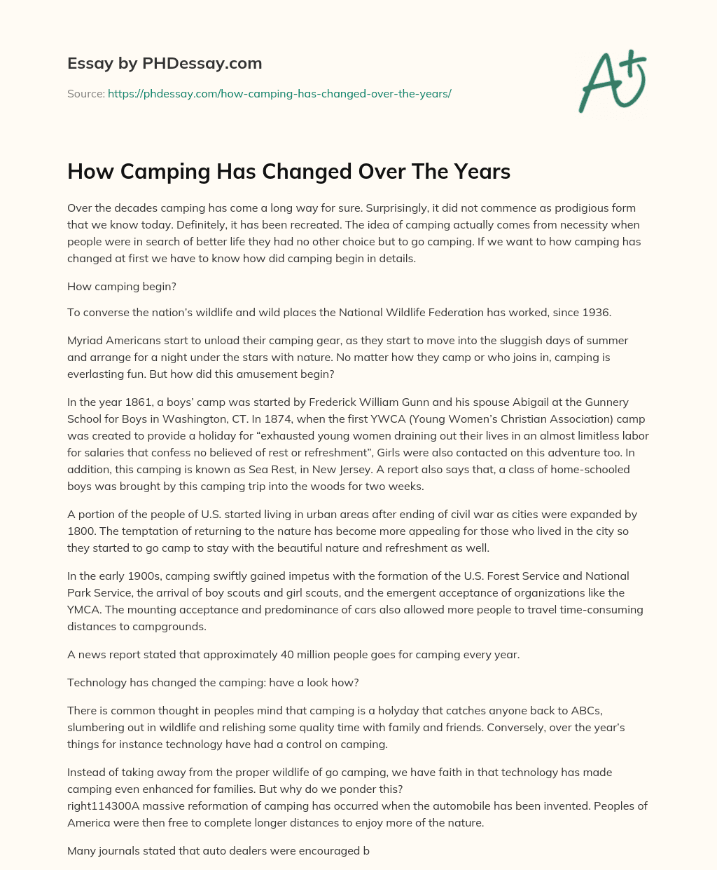 How Camping Has Changed Over The Years