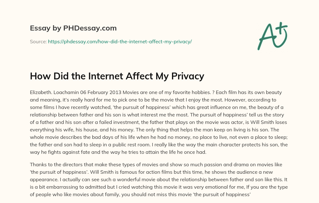 How Did the Internet Affect My Privacy essay