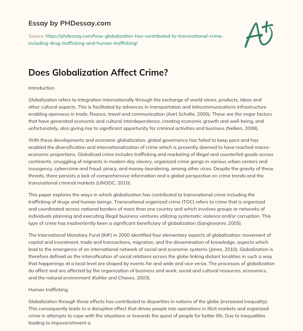 globalisation crime essay