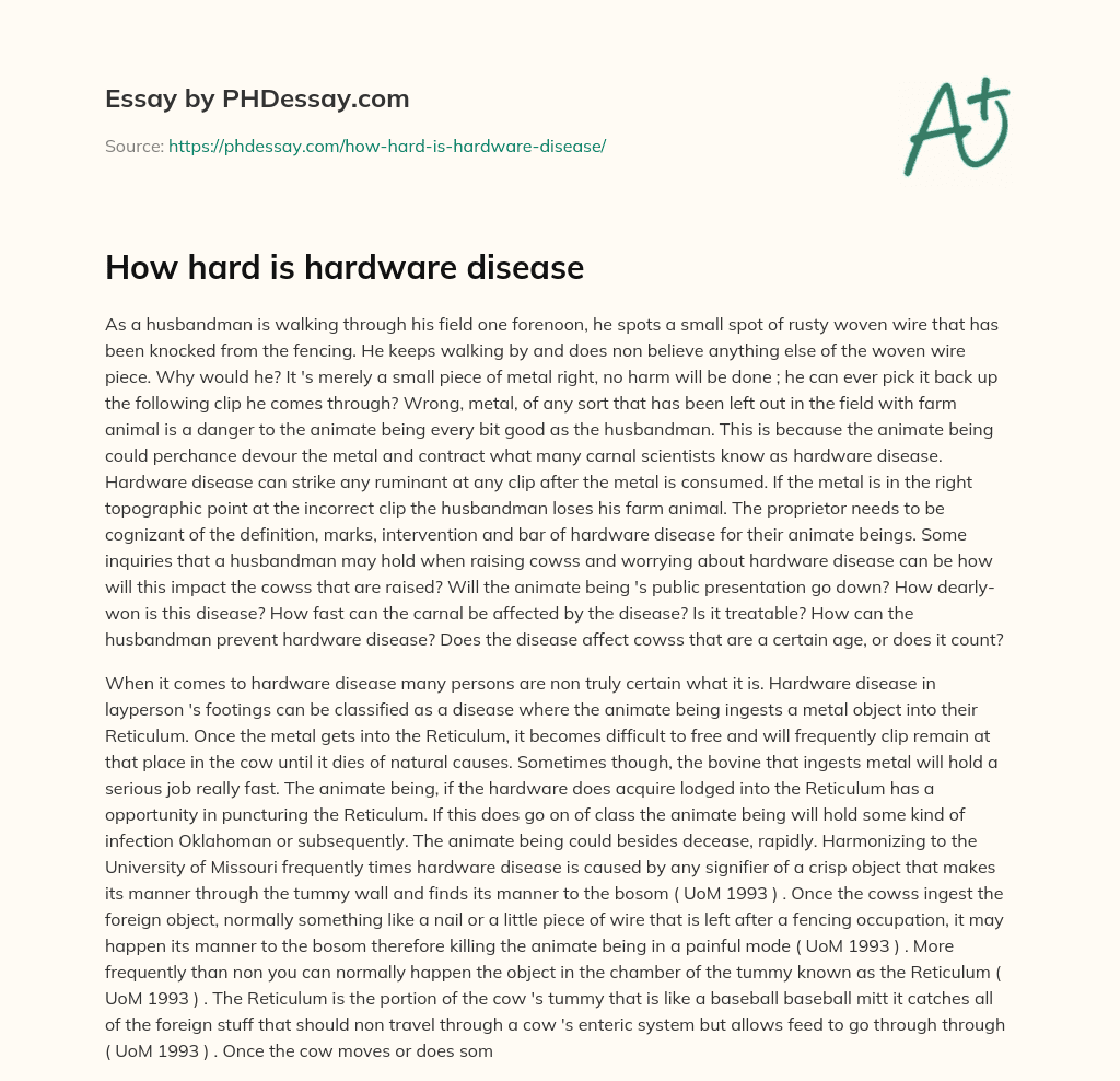 How Hard Is Hardware Disease Definition Example