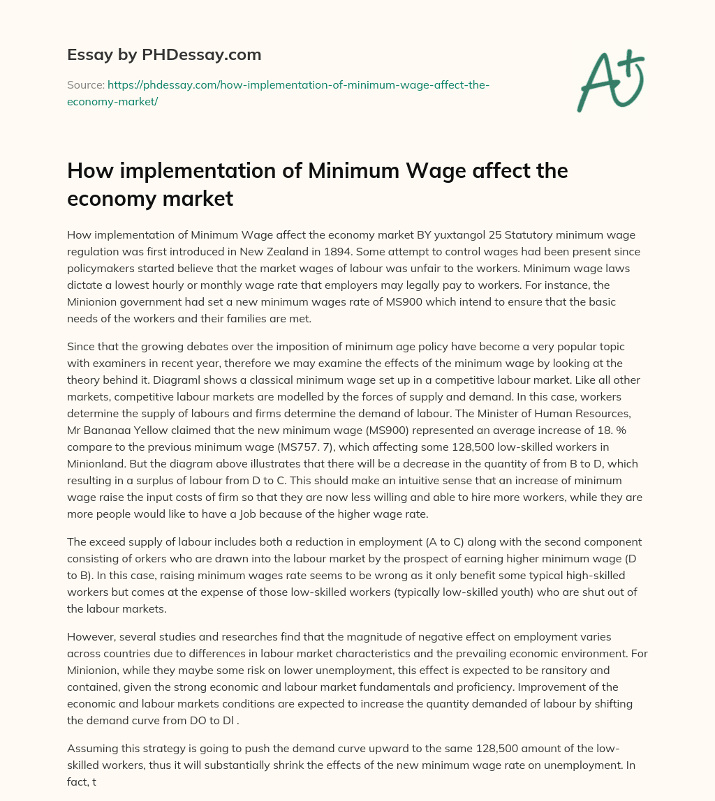 introduction of minimum wage essay