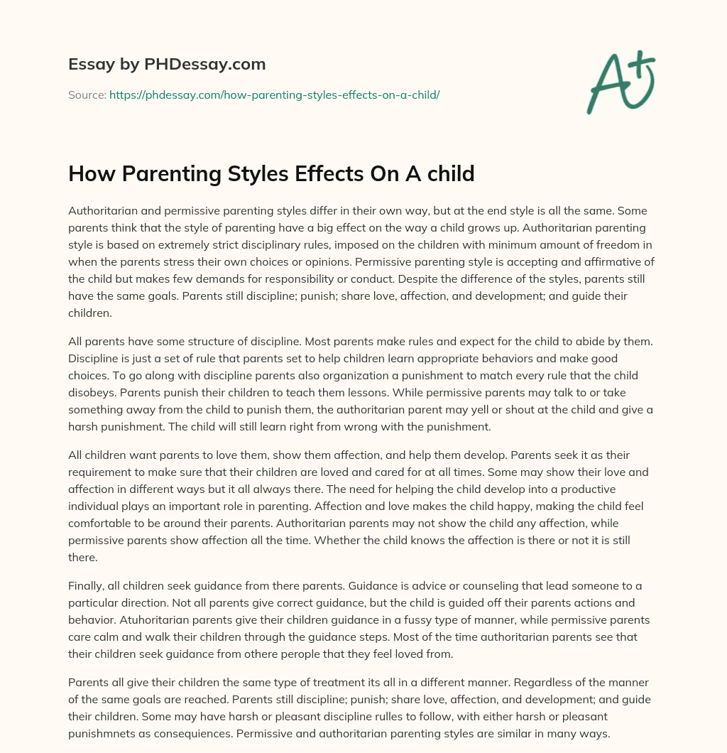 parenting style essay examples