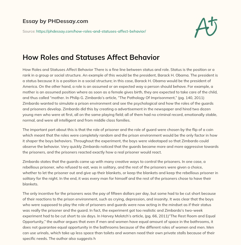 how-roles-and-statuses-affect-behavior-600-words-phdessay