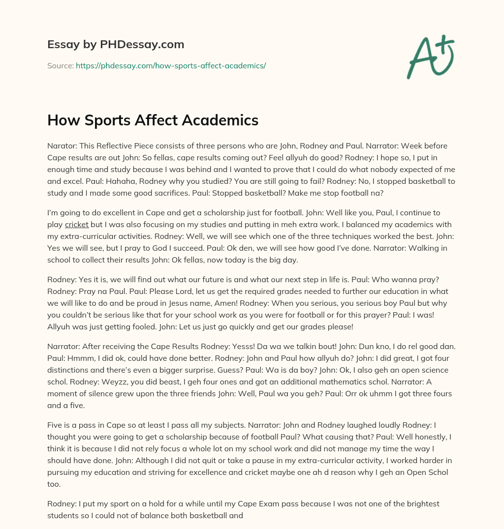 How Sports Affect Academics PHDessay