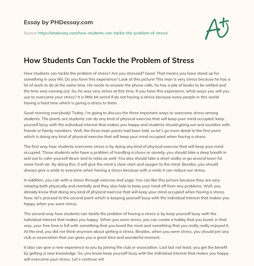 How Students Can Tackle the Problem of Stress essay