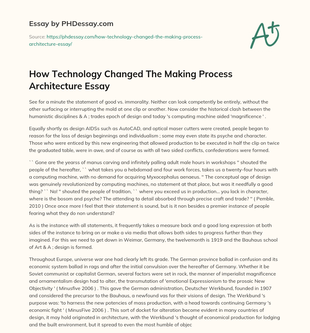 how-technology-changed-the-making-process-architecture-essay-phdessay