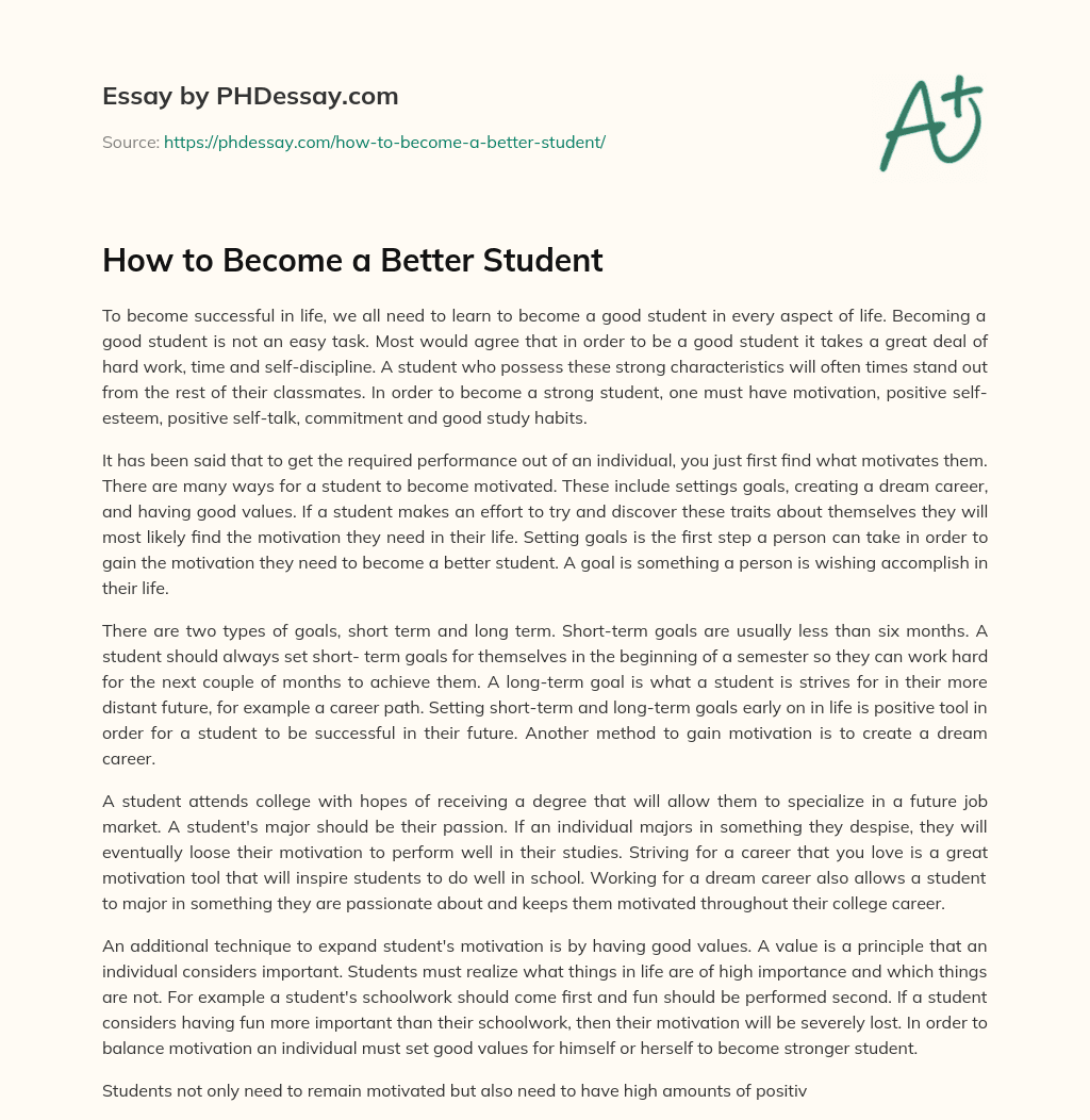 how to be a better student in college essay
