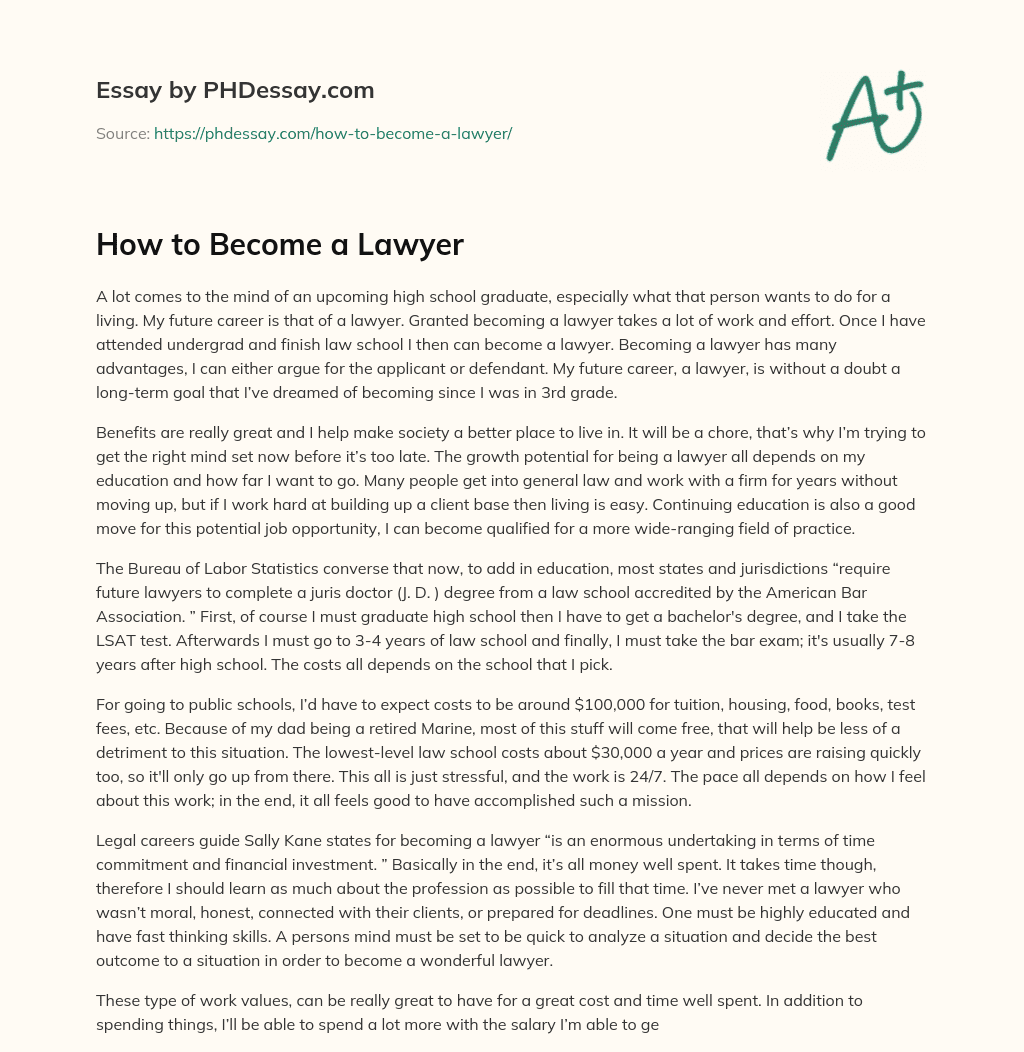 How to Become a Lawyer essay