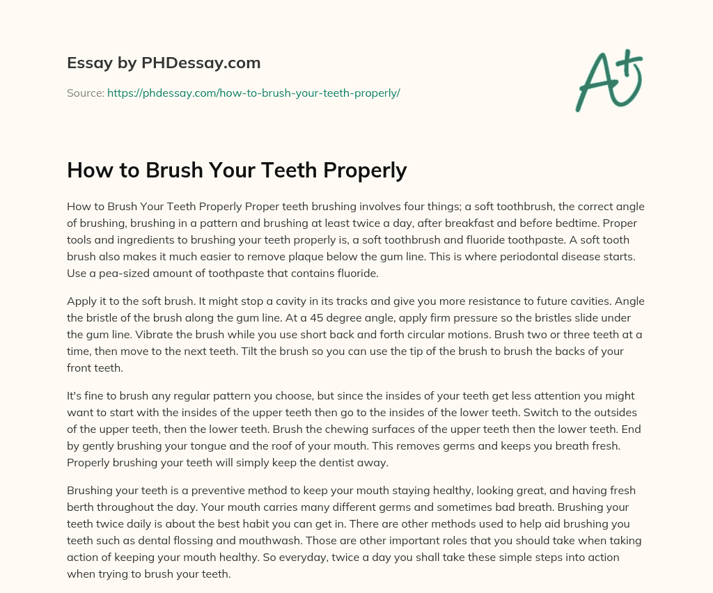 How to Brush Your Teeth Properly essay