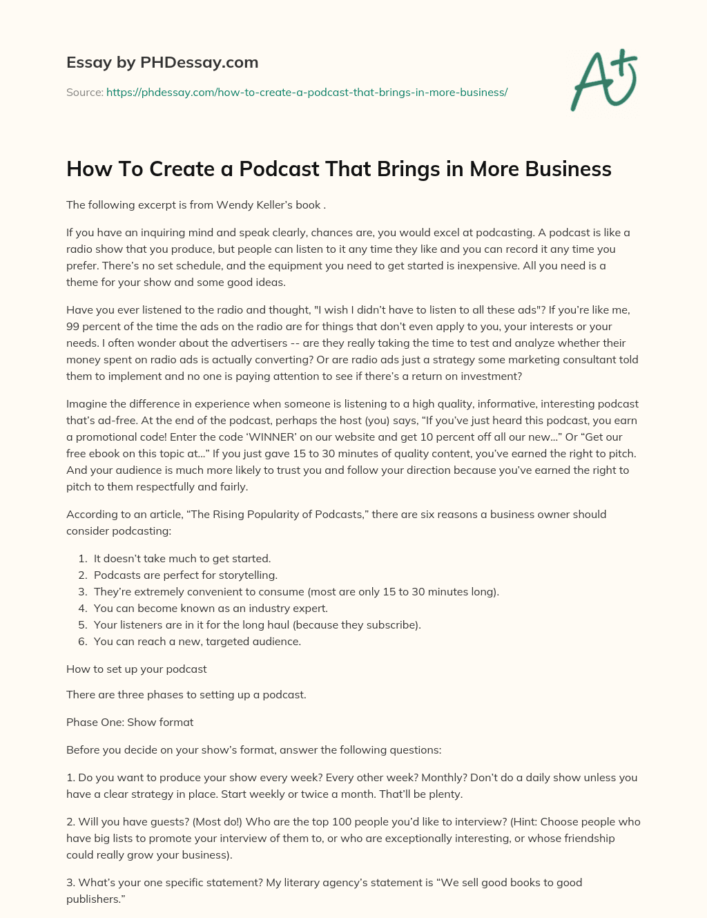 How To Create a Podcast That Brings in More Business essay