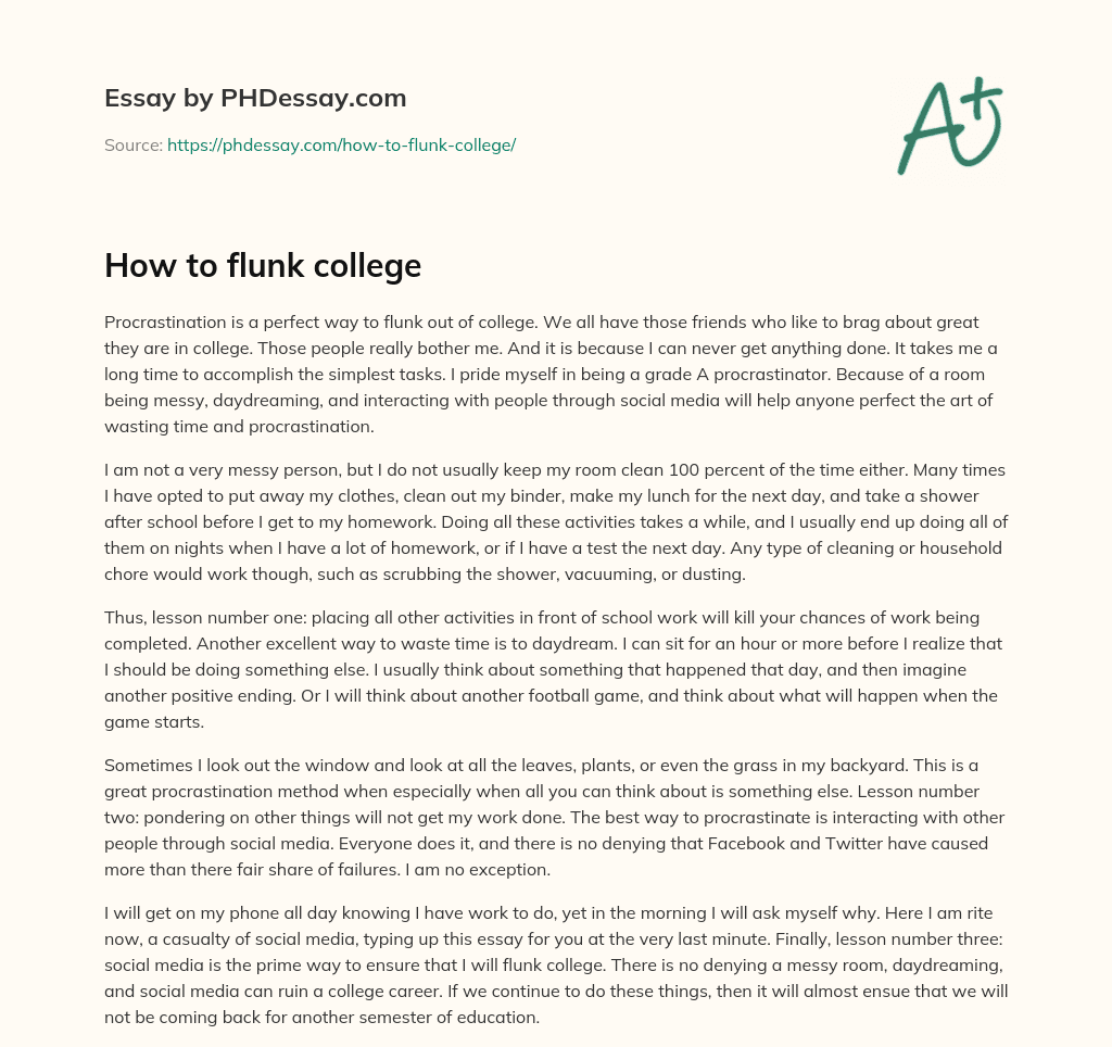 How to flunk college essay