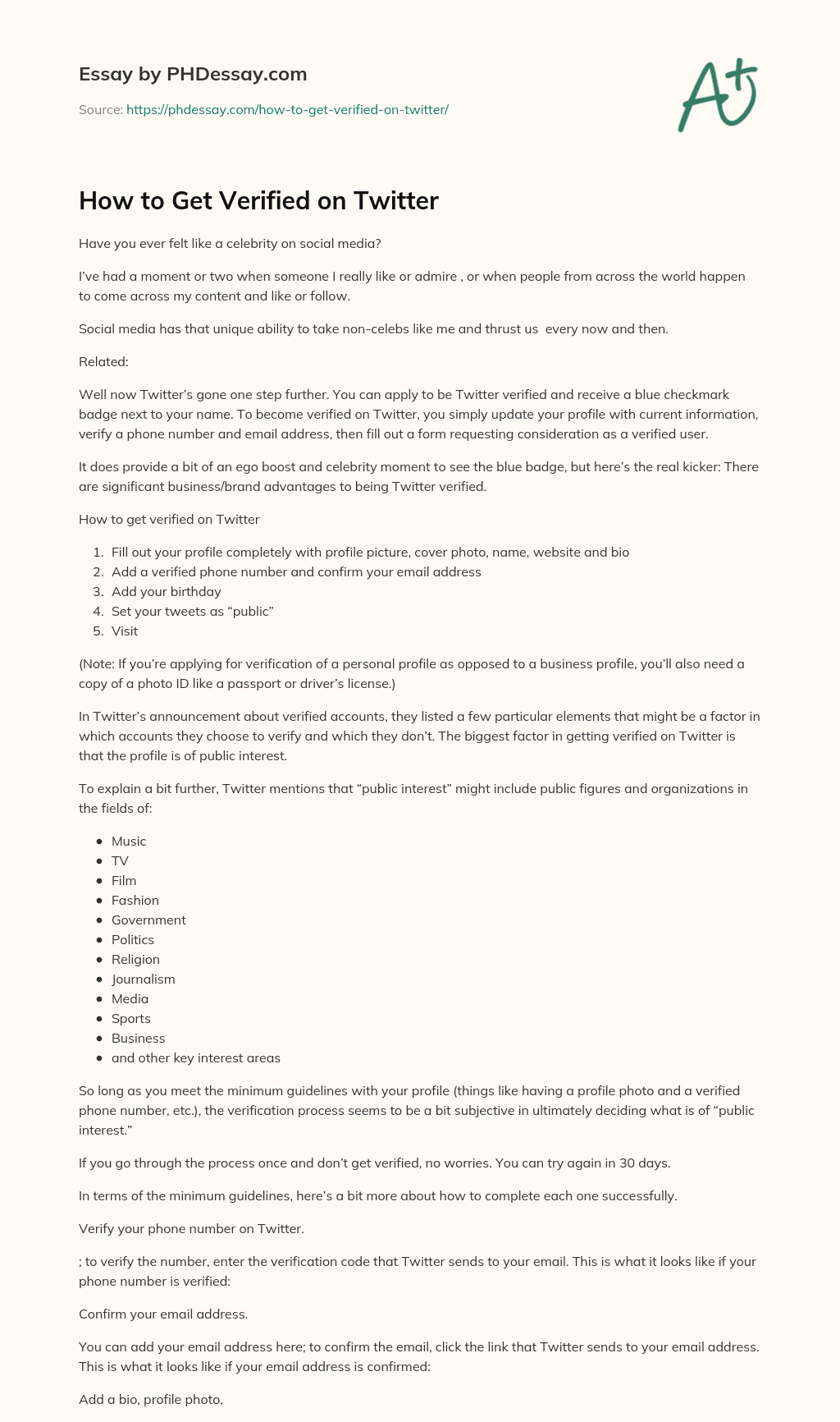 How to Get Verified on Twitter essay