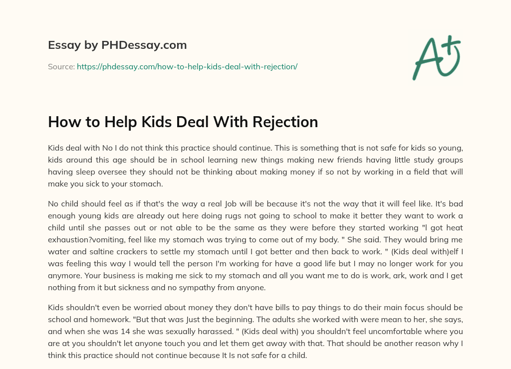 How to Help Kids Deal With Rejection essay