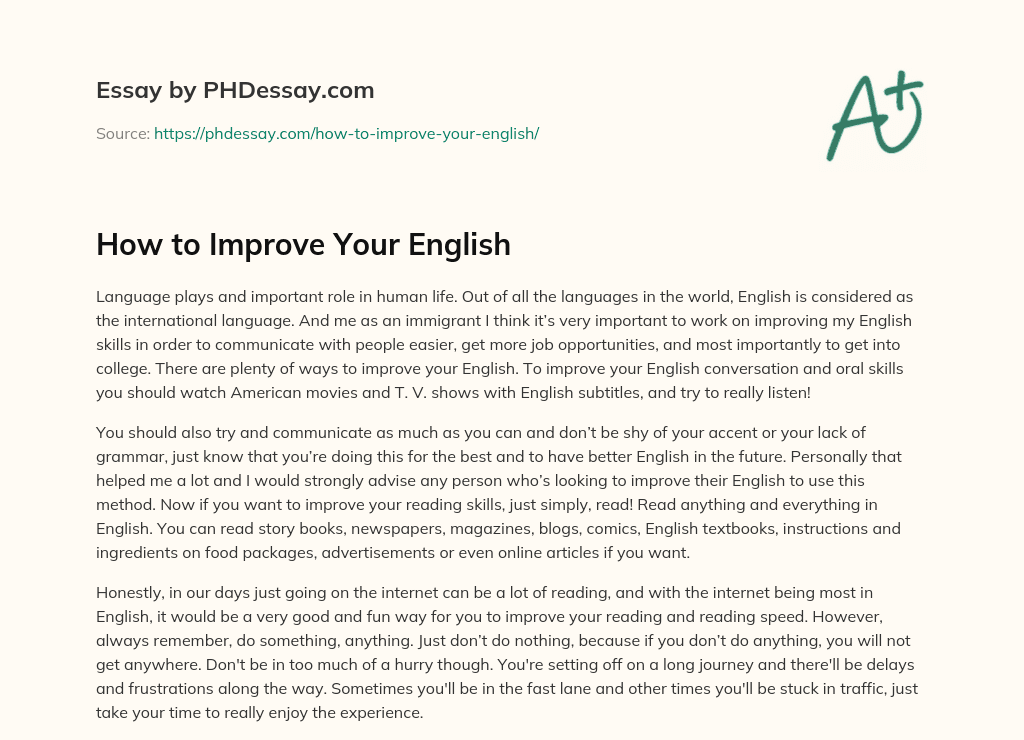 How to Improve Your English essay