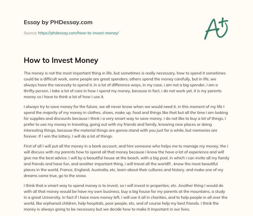 How to Invest Money essay