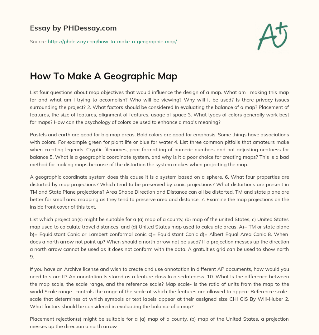 How To Make A Geographic Map essay