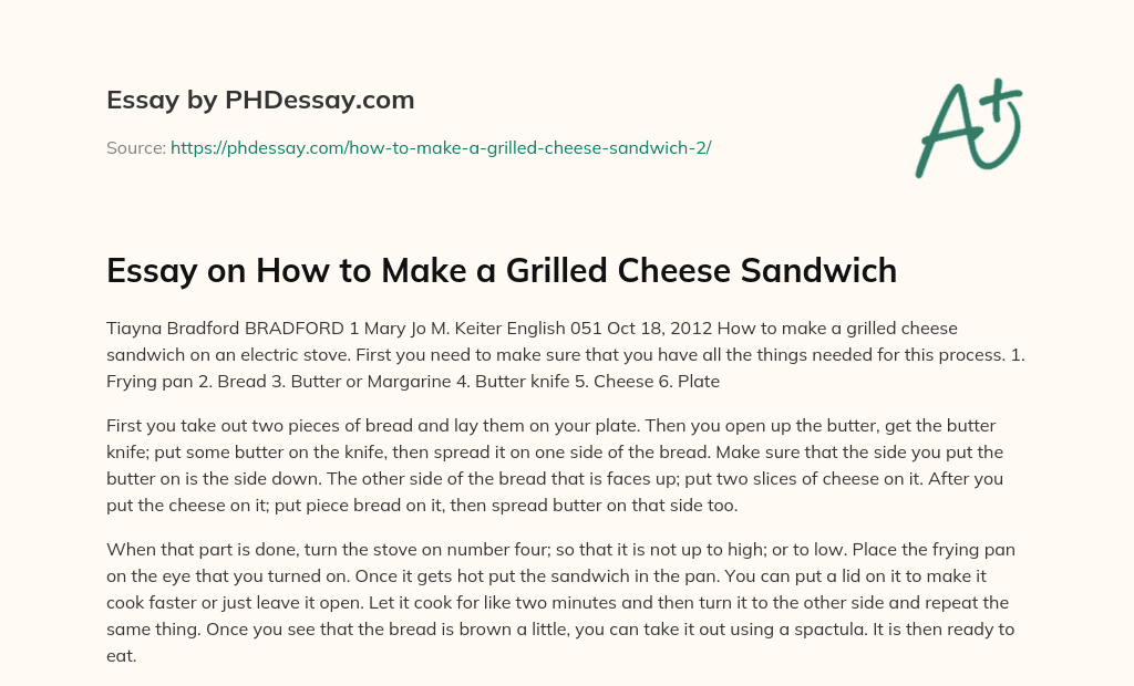 essay make a sandwich