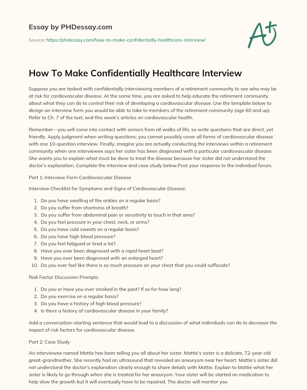 How To Make Confidentially Healthcare Interview (500 Words)
