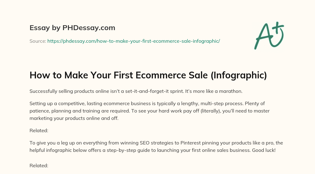 How to Make Your First Ecommerce Sale (Infographic) essay