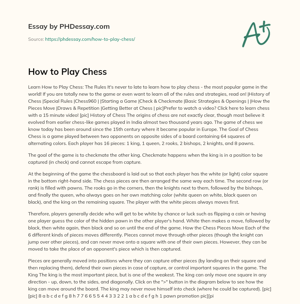 How to Play Chess