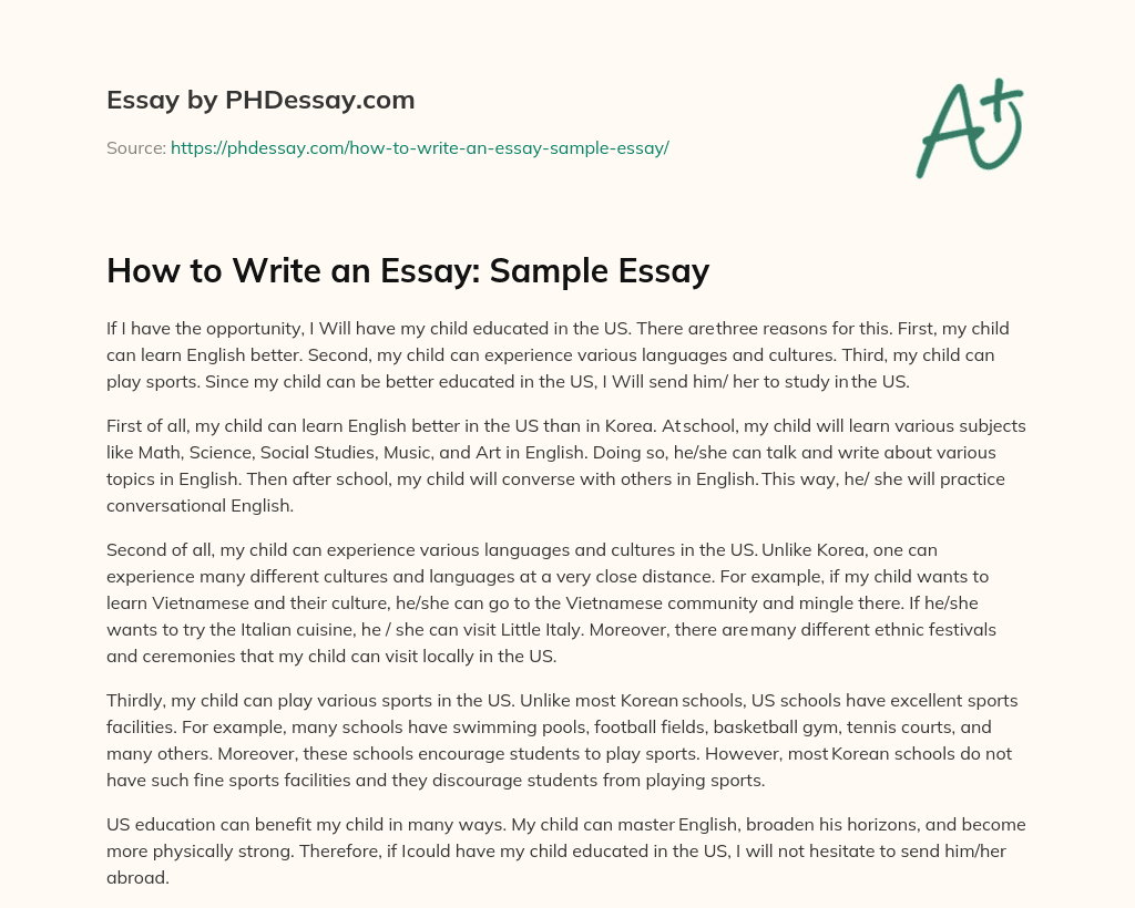 How to Write an Essay: Sample Essay essay