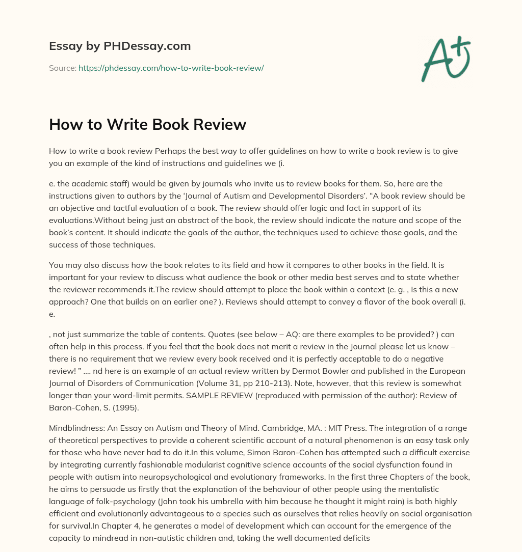 How to Write Book Review essay