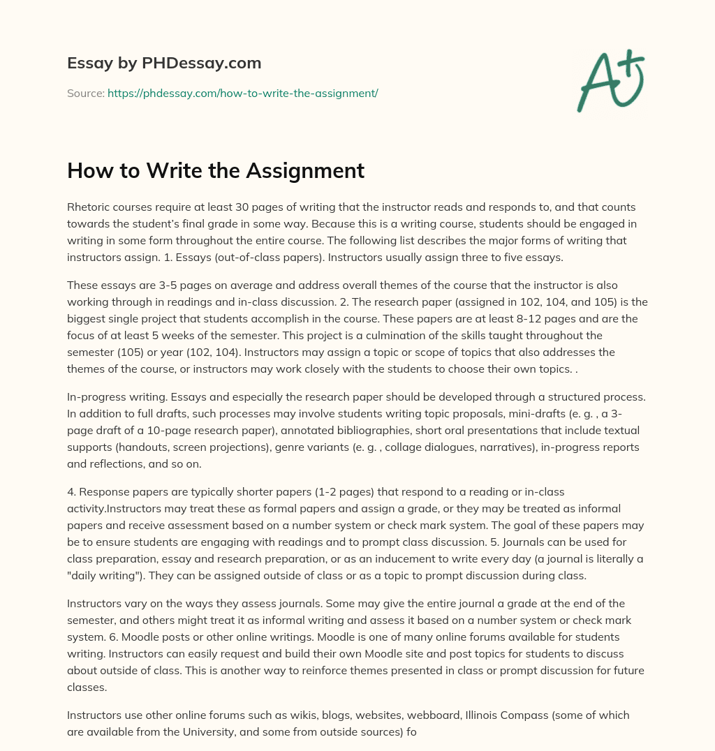 how to write assignment essay