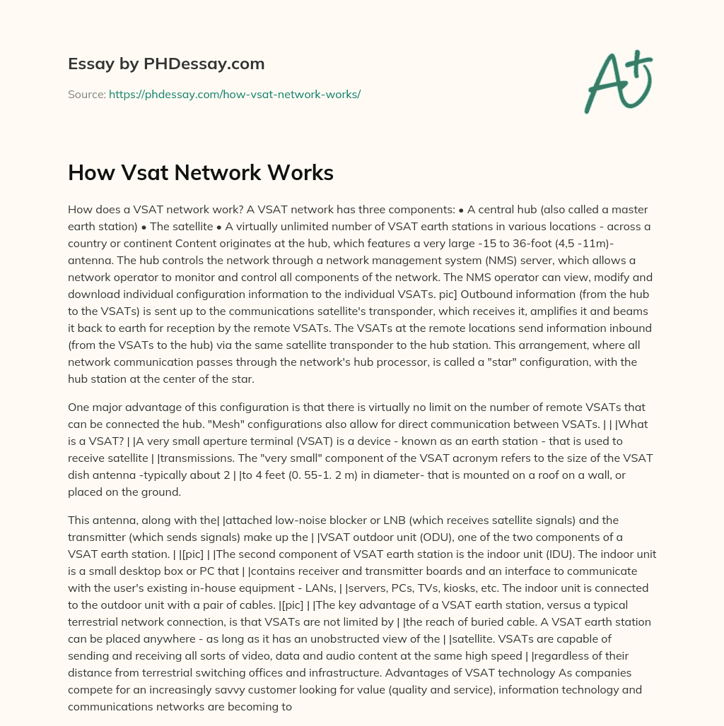 How Vsat Network Works essay