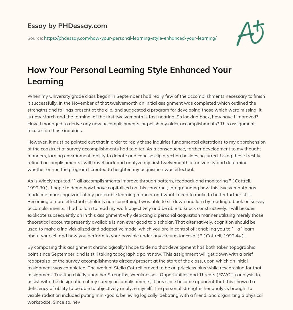 how-your-personal-learning-style-enhanced-your-learning-phdessay