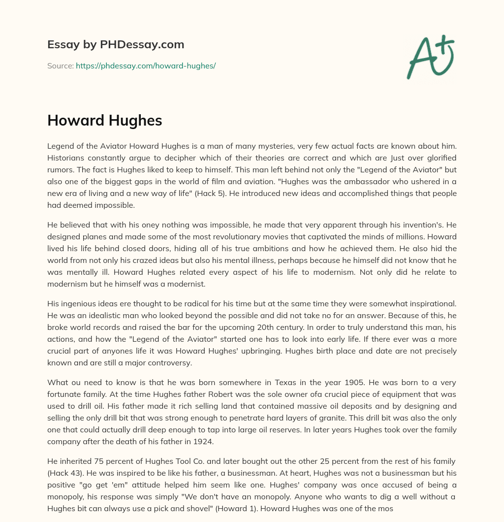 Howard Hughes essay