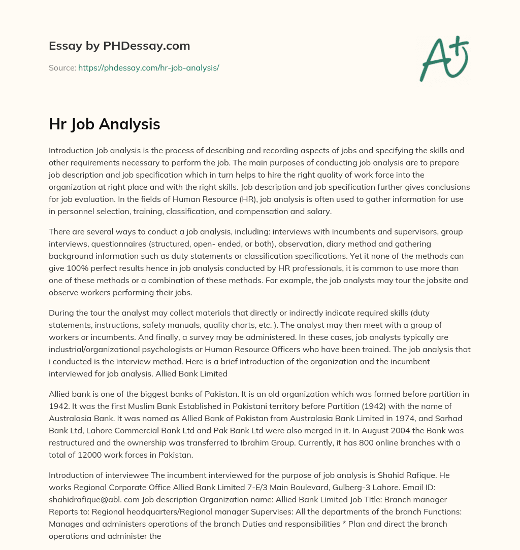 hr analytics essay