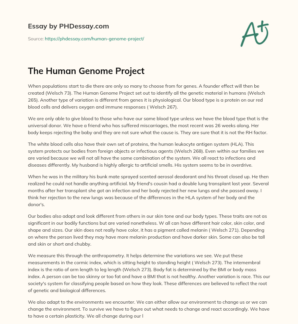 The Human Genome Project essay