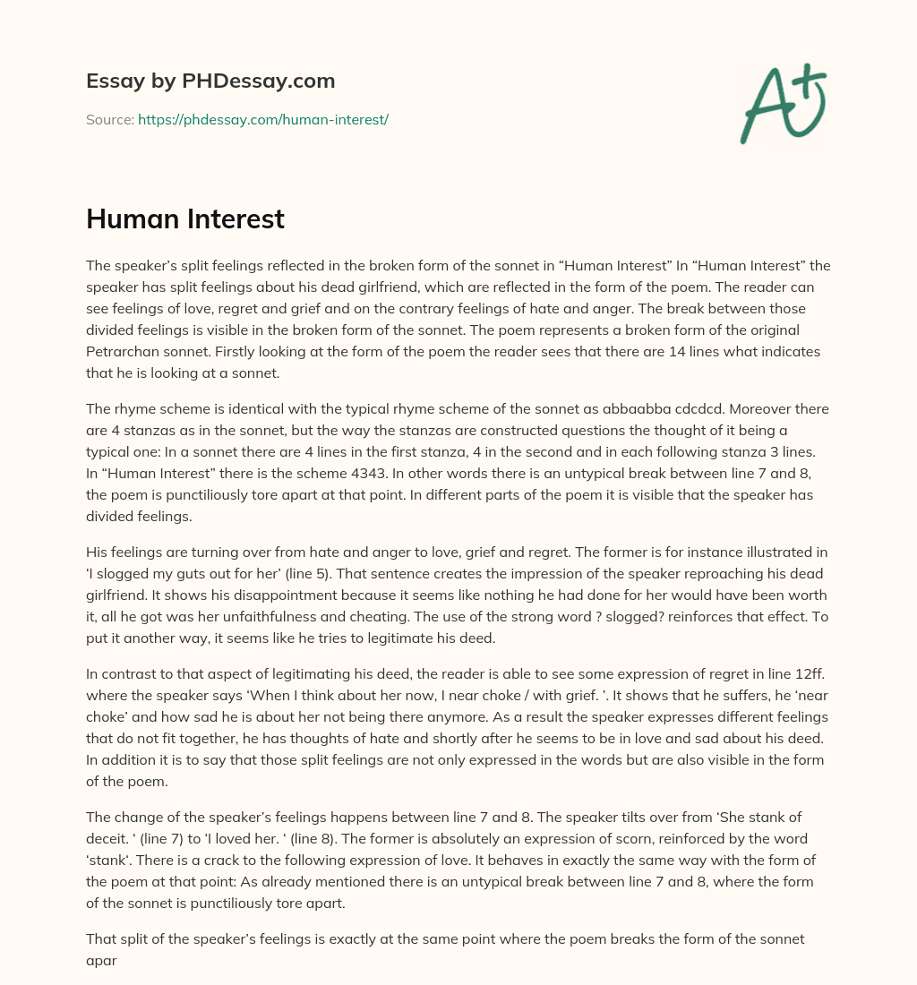 Human Interest essay