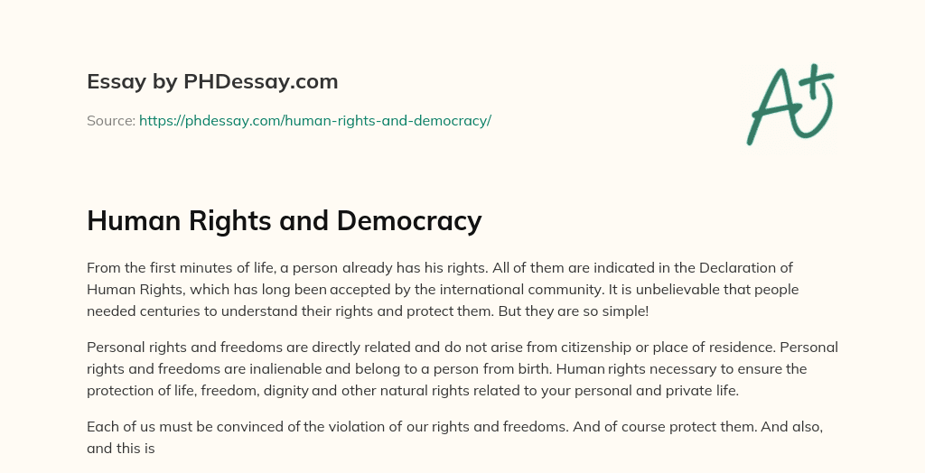 Human Rights and Democracy essay
