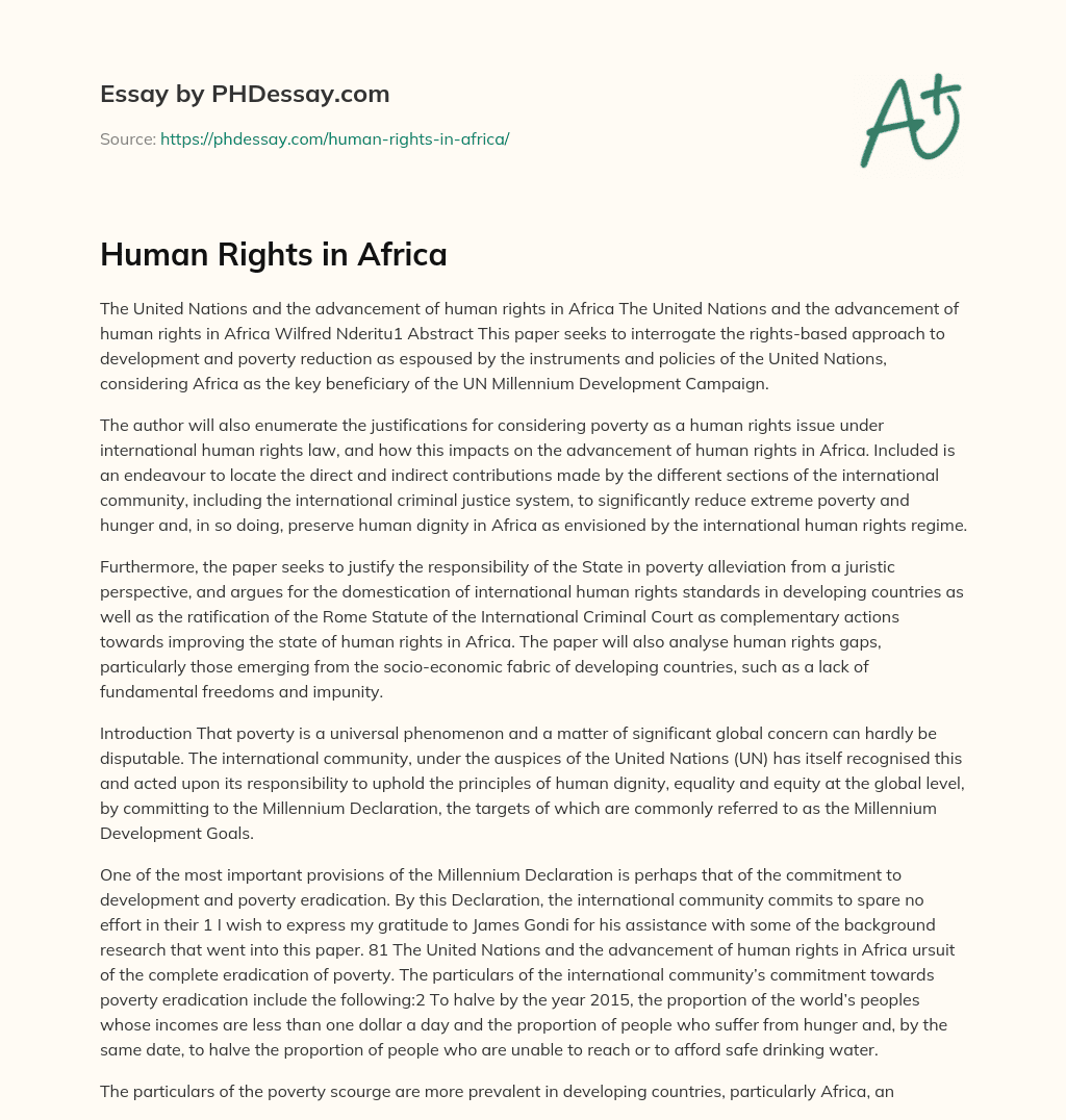 Human Rights in Africa essay