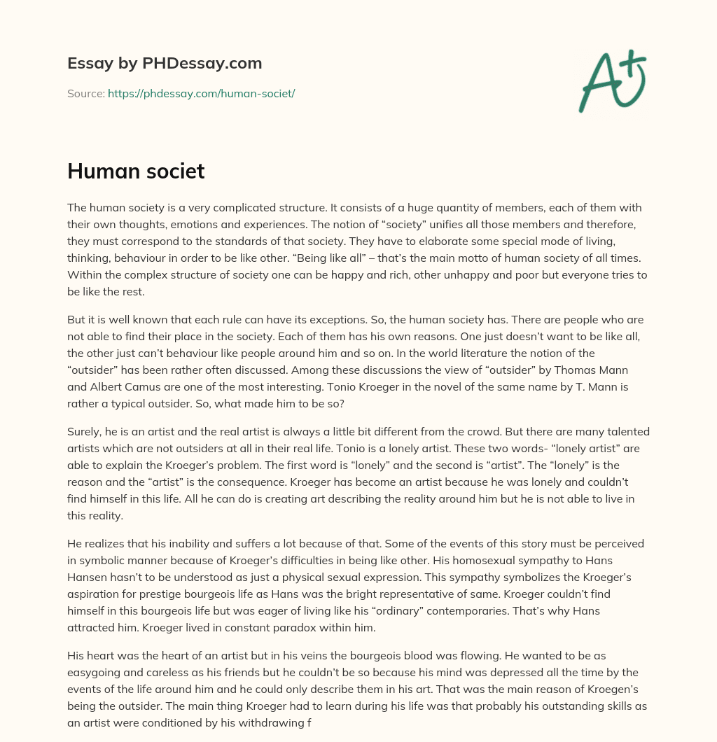 Human societ essay