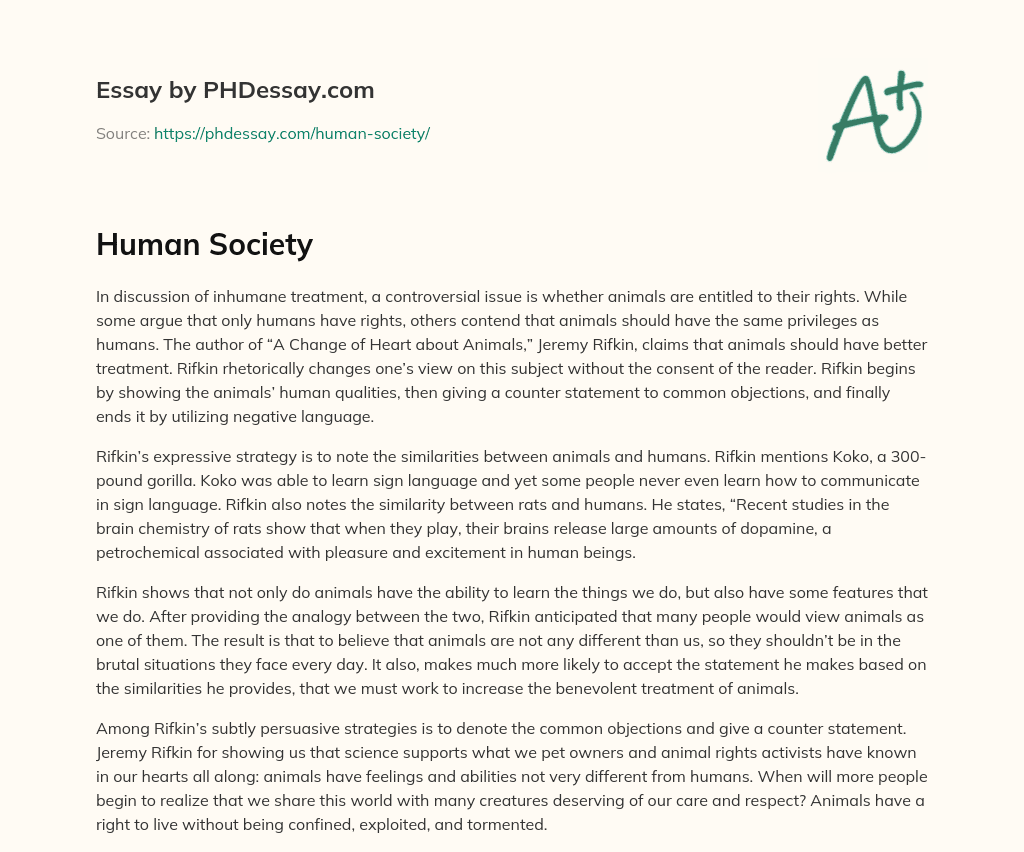 human and society essay