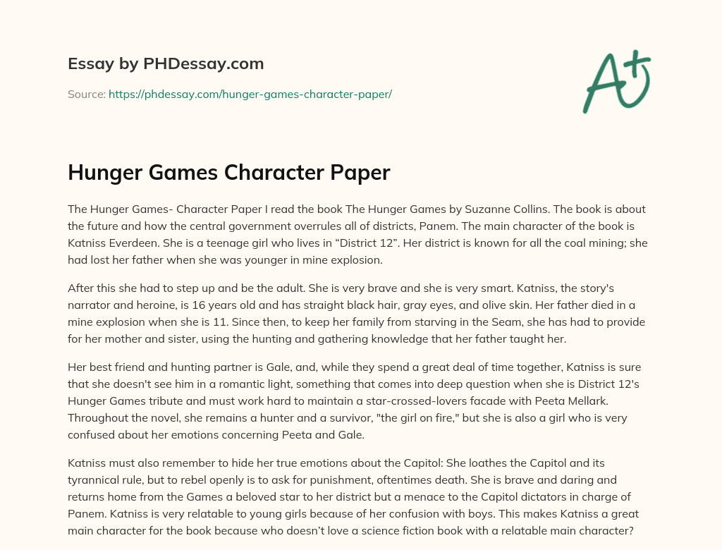 hunger games character analysis essay