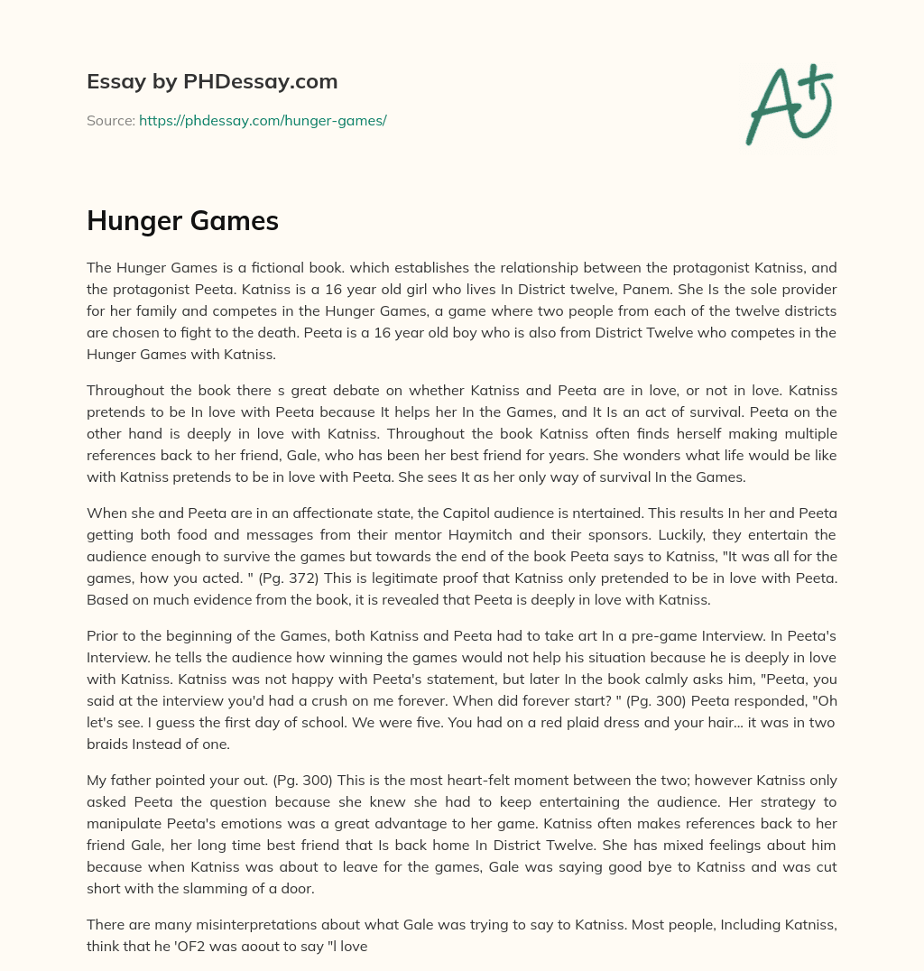 Hunger Games essay