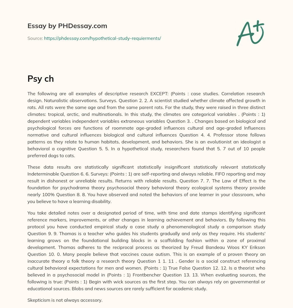 Psy ch essay