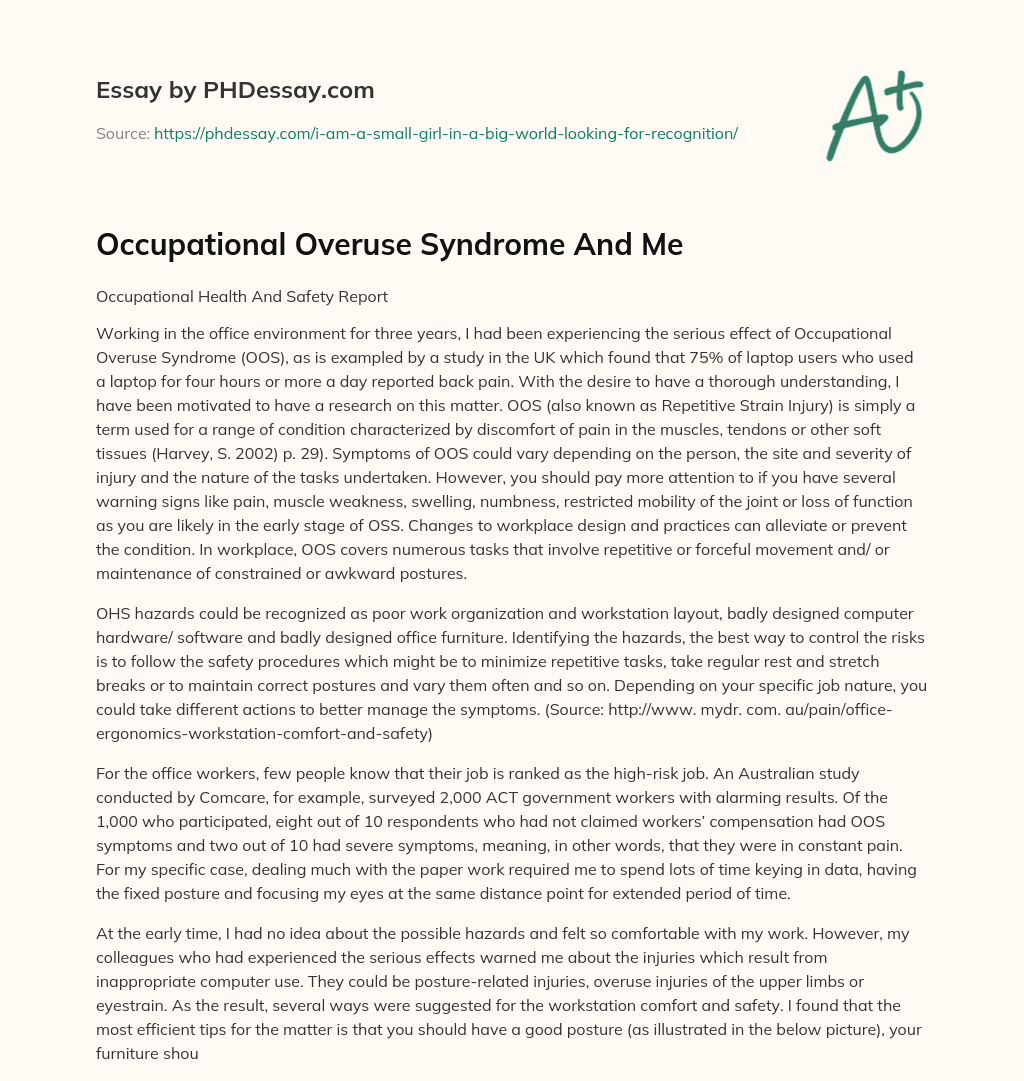 Occupational Overuse Syndrome And Me essay
