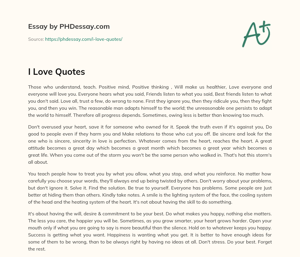 I Love Quotes essay