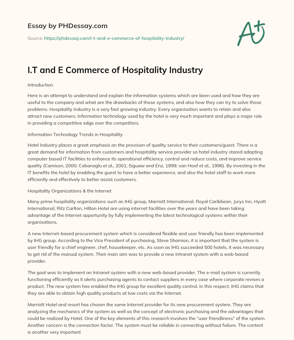 hospitality industry essay topics