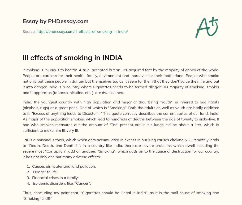 essay for effects of smoking