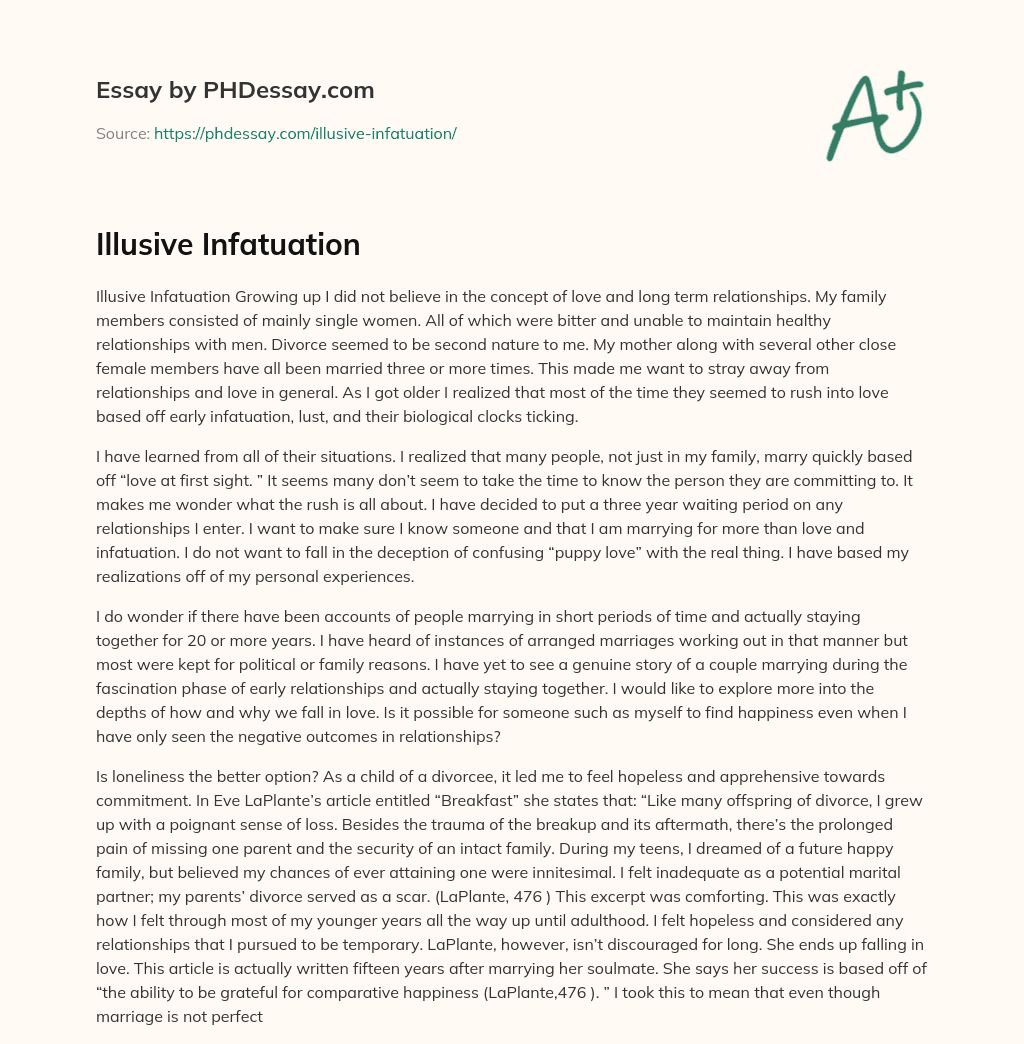 Illusive Infatuation essay