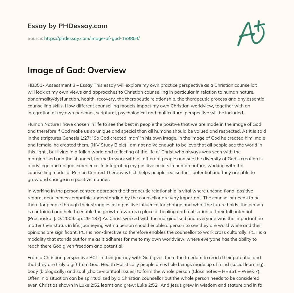 man being the image of god essay