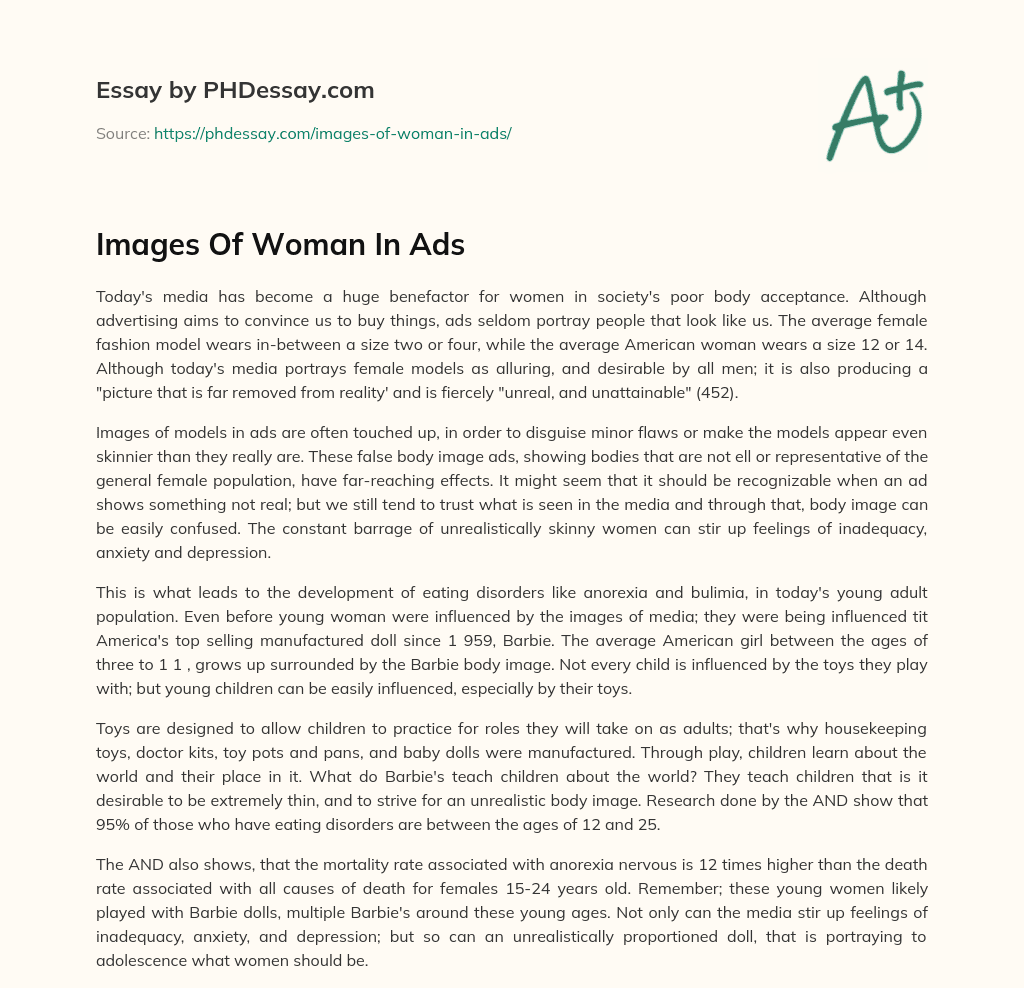 Images Of Woman In Ads essay